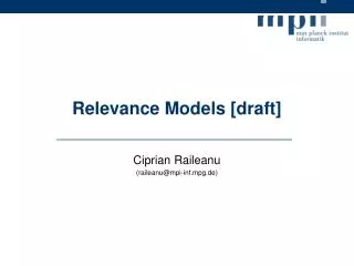 Relevance Models [draft]