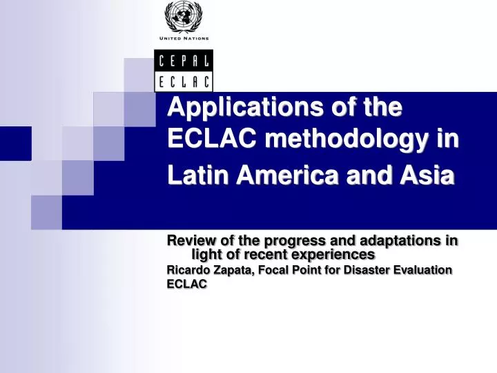 applications of the eclac methodology in latin america and asia