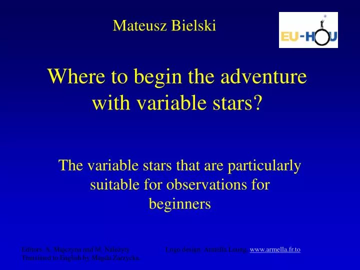 where to begin the adventure with variable stars