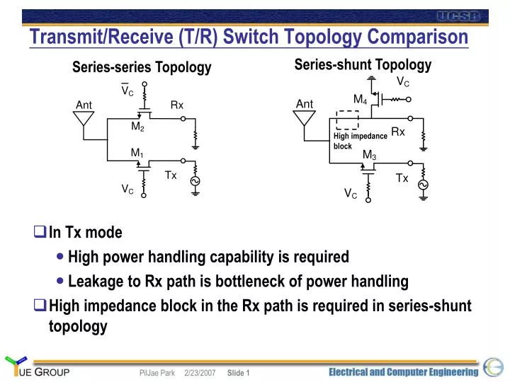 transmit receive t r switch topology comparison