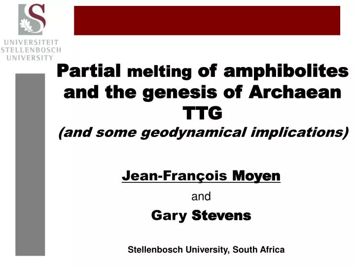 partial melting of amphibolites and the genesis of archaean ttg and some geodynamical implications