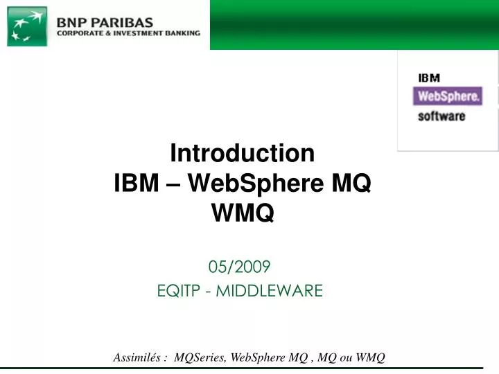 introduction ibm websphere mq wmq