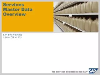 Services Master Data Overview