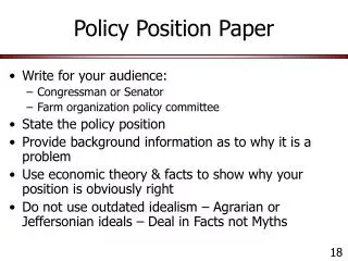 Policy Position Paper