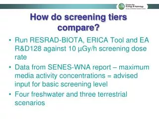 How do screening tiers compare?