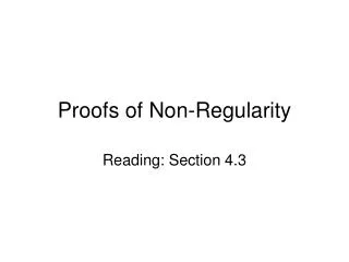 Proofs of Non-Regularity