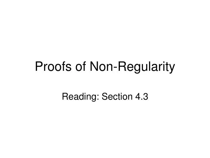 proofs of non regularity