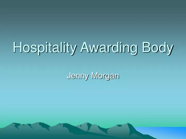 hospitality awarding body