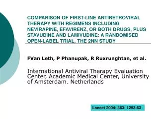 FVan Leth, P Phanupak, R Ruxrunghtan, et al.