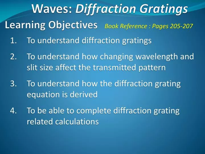 waves diffraction gratings