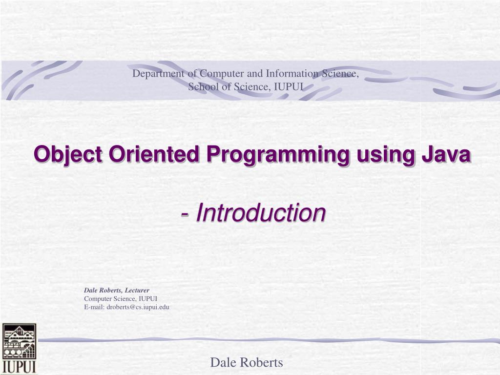 PPT - Object Oriented Programming using Java - Introduction PowerPoint ...