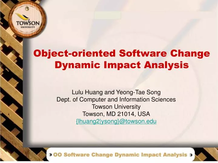 object oriented software change dynamic impact analysis