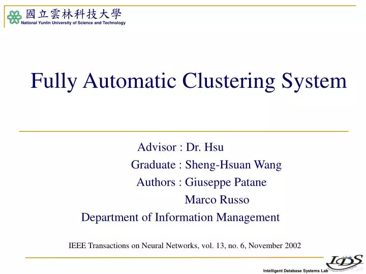 fully automatic clustering system