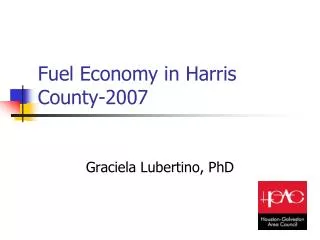 Fuel Economy in Harris County-2007