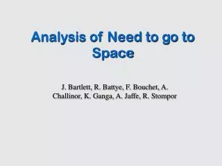 Analysis of Need to go to Space