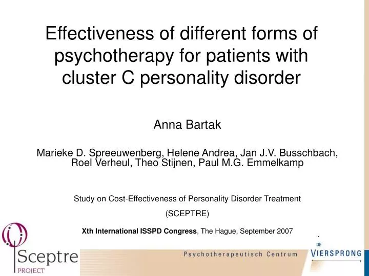 effectiveness of different forms of psychotherapy for patients with cluster c personality disorder