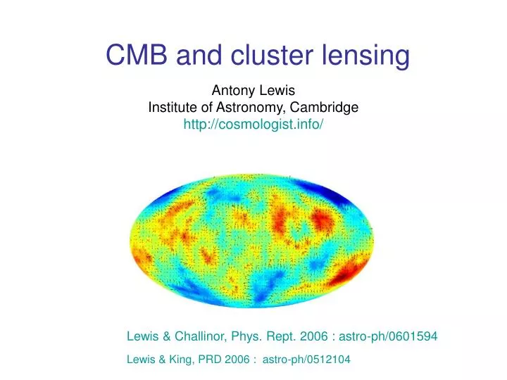 cmb and cluster lensing