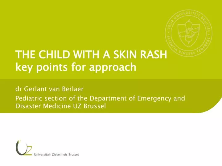 the child with a skin rash key points for approach