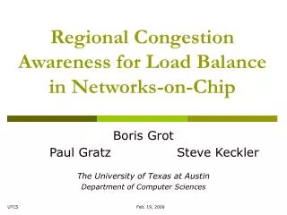 Regional Congestion Awareness for Load Balance in Networks-on-Chip