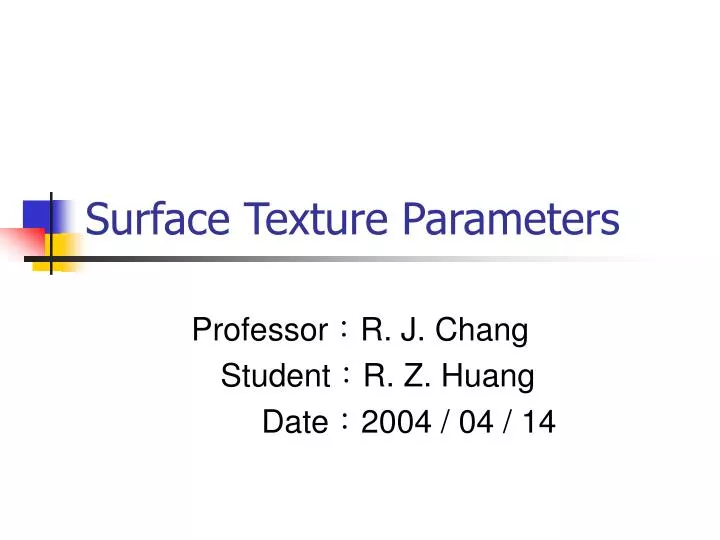 surface texture parameters