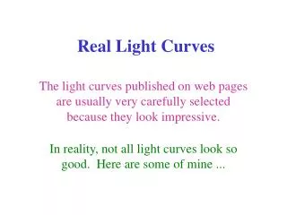 Real Light Curves