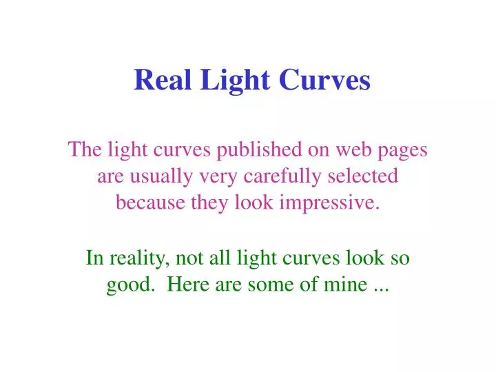 real light curves