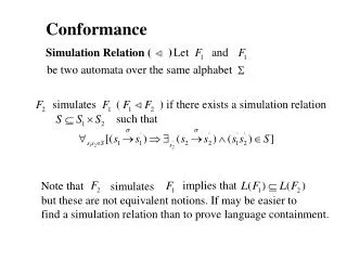 Conformance Simulation Relation (