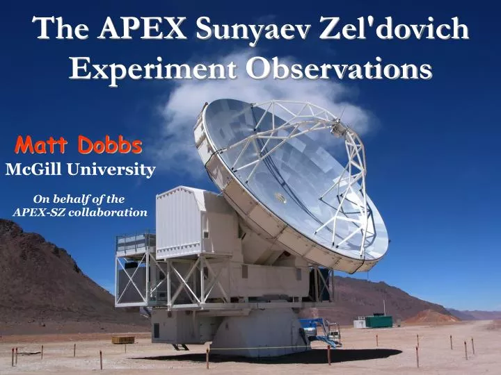 the apex sunyaev zel dovich experiment observations