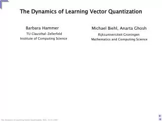 The Dynamics of Learning Vector Quantization