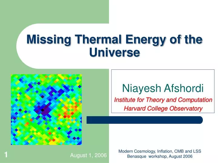 missing thermal energy of the universe