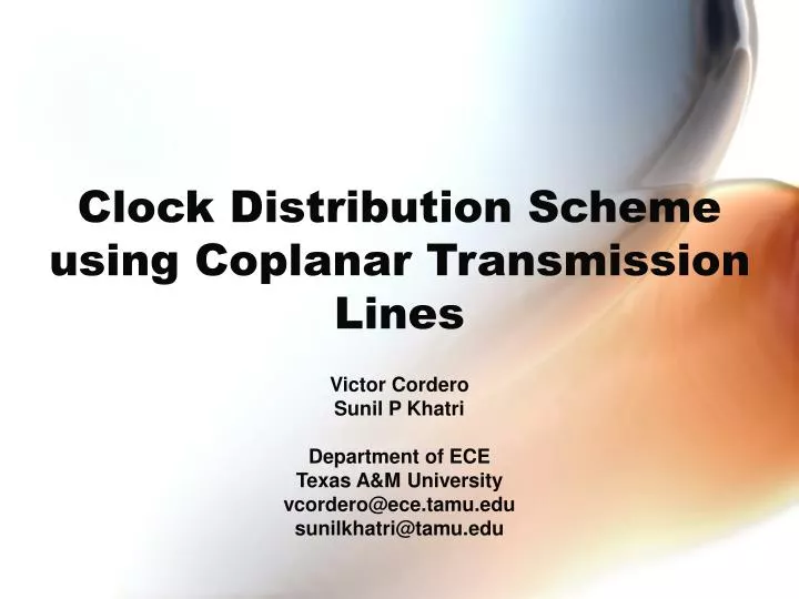 clock distribution scheme using coplanar transmission lines