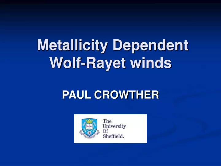 metallicity dependent wolf rayet winds