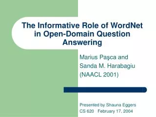 The Informative Role of WordNet in Open-Domain Question Answering