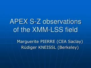 APEX S-Z observations of the XMM-LSS field