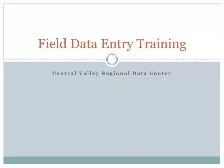 field data entry training