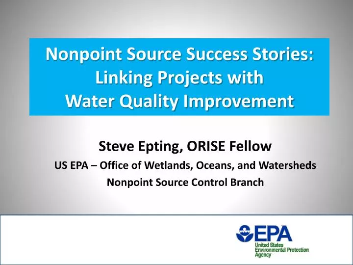 nonpoint source success stories linking projects with water quality improvement