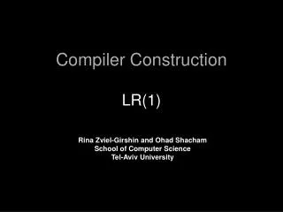 Compiler Construction LR(1)