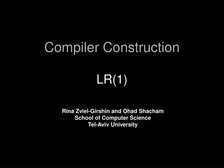 compiler construction lr 1