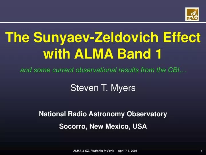 the sunyaev zeldovich effect with alma band 1