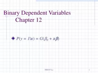 Binary Dependent Variables Chapter 12