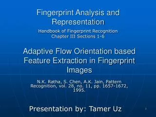 Fingerprint Analysis and Representation