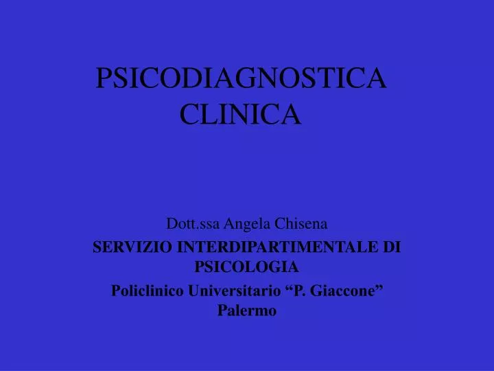 psicodiagnostica clinica