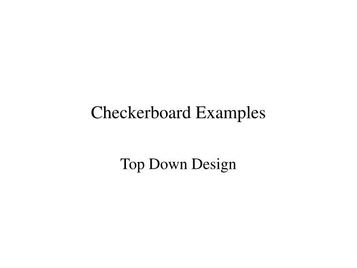 checkerboard examples