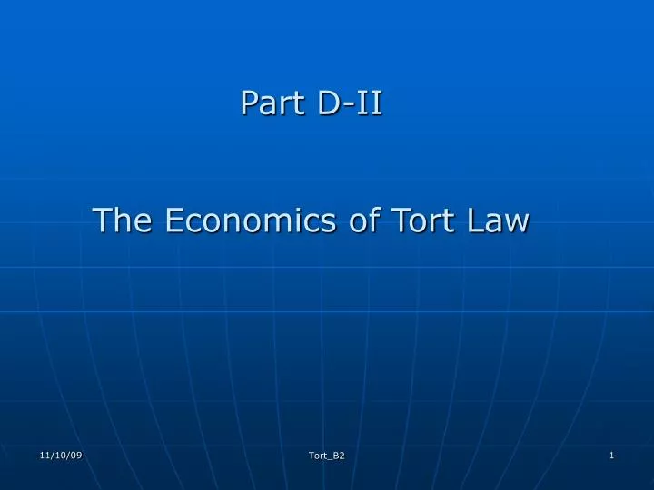part d ii the economics of tort law