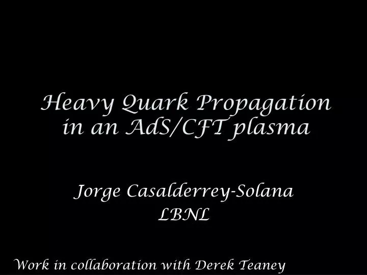 heavy quark propagation in an ads cft plasma