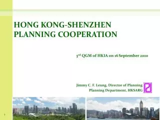 HONG KONG-SHENZHEN PLANNING COOPERATION