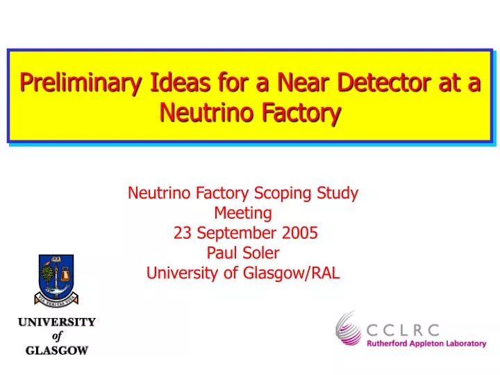 preliminary ideas for a near detector at a neutrino factory