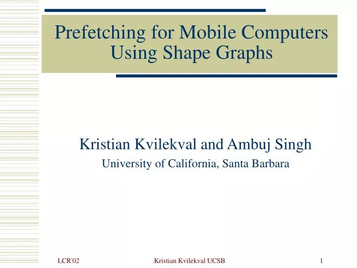 prefetching for mobile computers using shape graphs