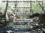 Low Impact Development Requirements in Mecklenburg County - slide 1