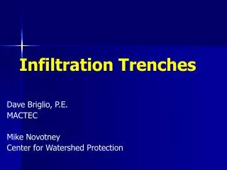 Infiltration Trenches